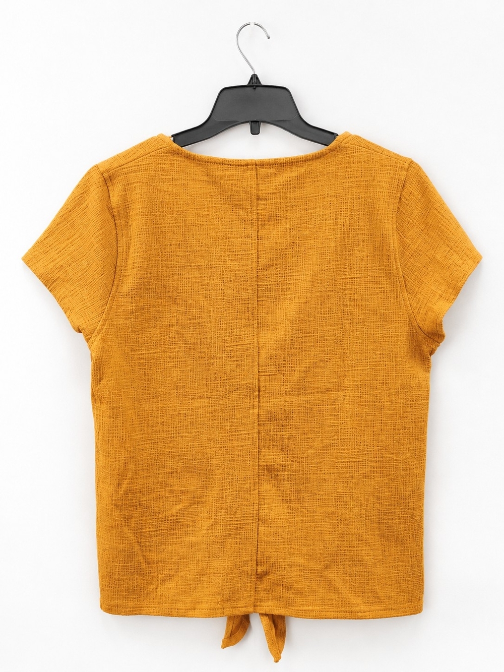 J.Crew Mustard Textured Tie Front Top Size M Casual Boho Blouse - Picture 2 of 10